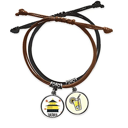 Bracelet Voyageurs Japonais corde main chaîne cuir jus de citron unique