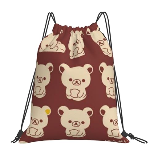 リラックマ (23)ジムバッグ ジムサック リュックサックれ巾着袋 体操着 多機能 収納バッグ おしゃれ 防水 アニメ キャラクター 男女兼用 スポーツグッズ