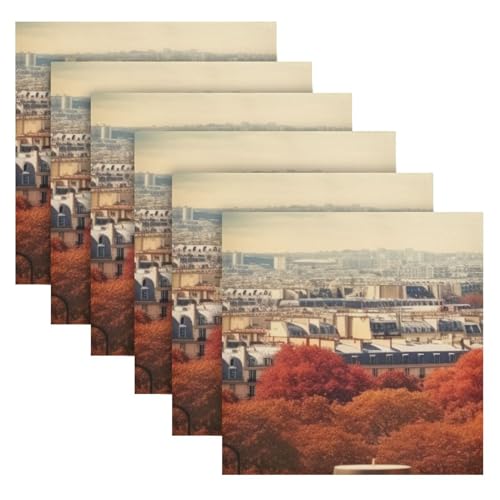 Servilletas de Tela Cuadradas Satin Paris Tower Set x6 miniatura 6