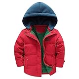 Stilvoller Look: Mit dem modernen Design(Briefstickerei, kontrastierende Farbgestaltung) ist Die Winterparka-Jacke, Ob Ihr Kind ihn für die Schule, Outdoor-Spiel oder besondere Anlässe trägt, dieser Mantel wird es großartig aussehen lassen.