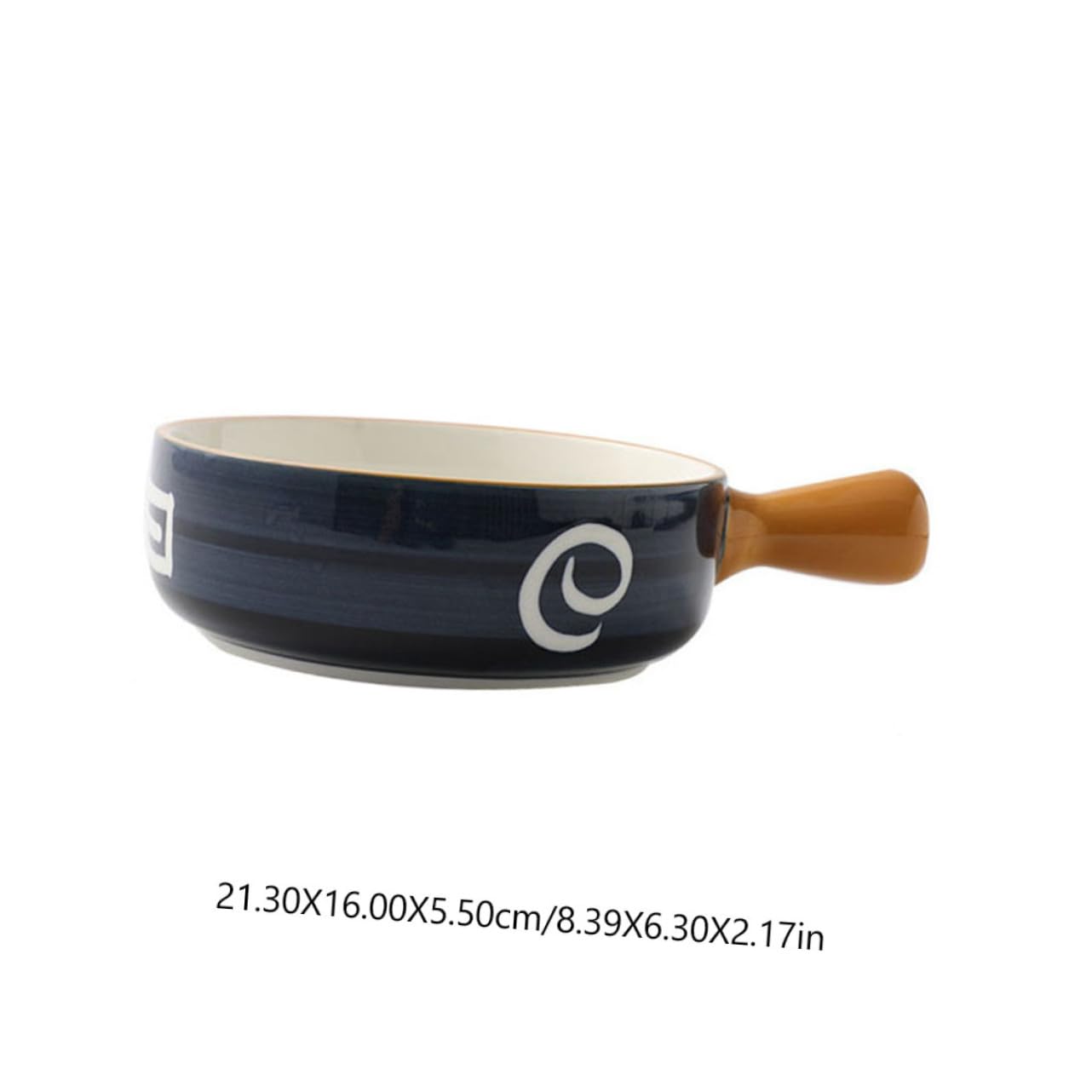 Cuenco con Superficie Lisa Rebabas con Asa de Cerámica Azul para Repostería y Ensaladas Adecuado para Uso Doméstico y Gastronómico