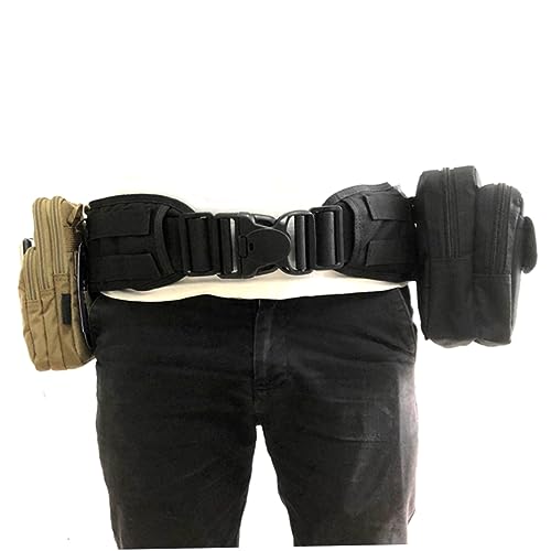 POPETPOP Belt Heavy Duty Nylon Utility Belt with Hook Loop Fastener for Men and Women Durable Design for and Civilian Use Black4