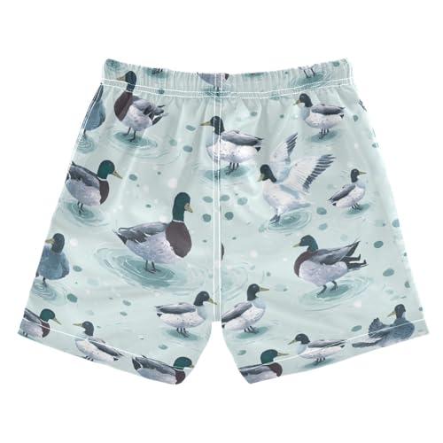 Mallard Ducks Boys Swim Trunks Green Grass Toddler Beach Board Shorts Baby Summer Bathing Suit 4T2
