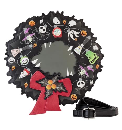 Loungefly Nightmare Before Christmas Wreath String Lights Glow Crossbody Bag