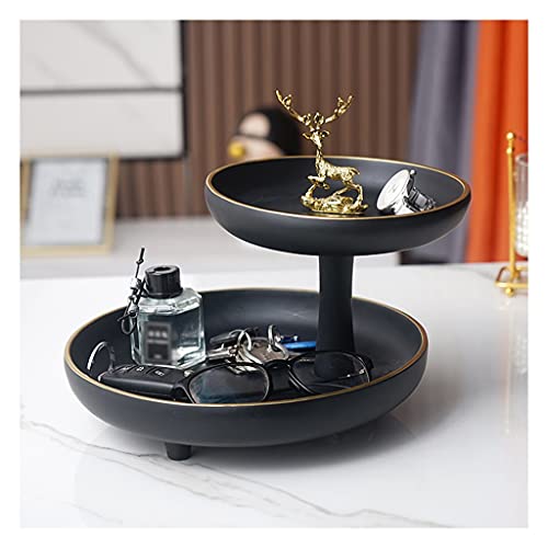 Plateau Bijoux, Plat À Bijoux Avec Porte-anneau, Plateau De Valet Commode Haut Organisateur Table De Chevet Organisateur Plateau De Valet En Résine Pour Porte-clés Téléphone Attraper Tout Le Plateau