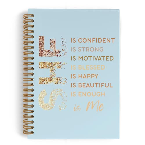 Cadeau pour femmes carnet à spirale She Is Me bleu sarcelle inspirant