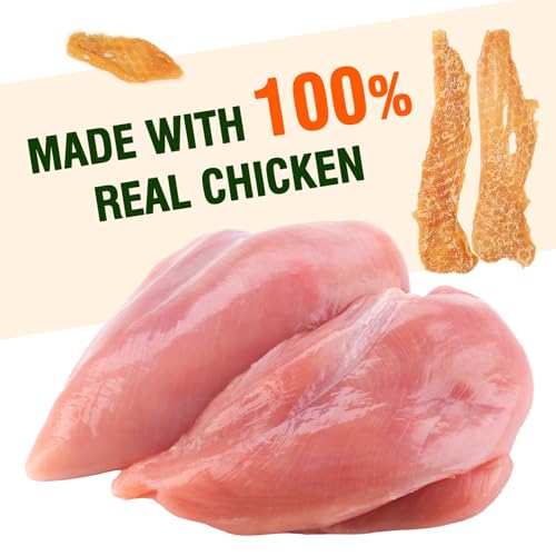 Hühnchen-Jerky-Hundesnacks, hergestellt aus 100% echter Hühnerbrust, Hundetrainingssnacks zum Kauen, gesunde Snacks, proteinreich, gesund und leicht verdaulich