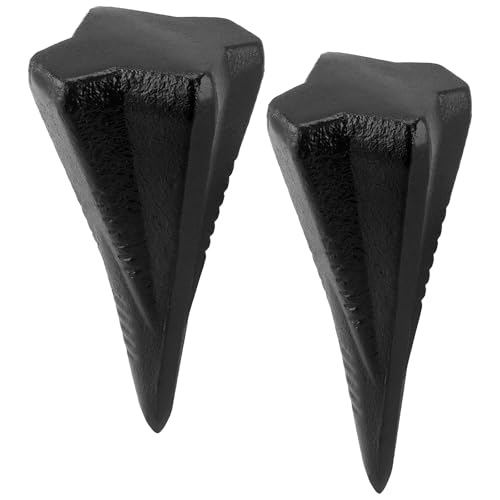 ZEONHAK 2 PCS 2 Sizes Diamond Wood Splitting Wedge, 3.5lb 5lb 4-Direction Steel Splitting Wedge, 4...