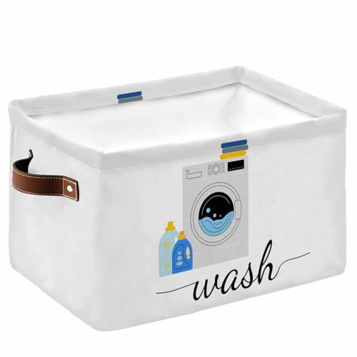 Laundry Room Storage Basket for Shelves, Modern Minimalist Washing Machine