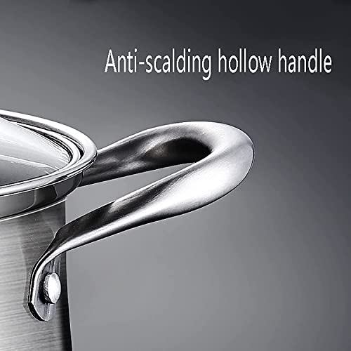 Panela Revestida de Aço Inoxidável com Tampa de Vidro, Panelas de Processo de Desenho de Panelas Sau