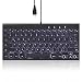 Perixx PERIBOARD-429 DE Kleine Tastatur mit Kabel - Weiße Hintergrundbeleuchtung - Dünn und leise Scherentasten - Deutsches QWERTZ Layout