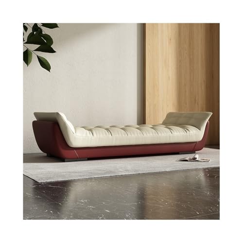 Panca di lusso in pelle rosso vino per camera da letto divano sgabello moderno comodino ottomano elegante mobile soggiorno grandi dimensioni per uso versatile