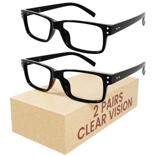 Image of Eyekepper Blue Light Reading Glasses Men Women 1.5, Black 2 Pack