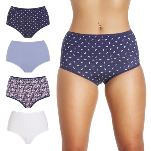 Slip en coton pour femme 100% pur lot de 4 culottes Camille finitions premium