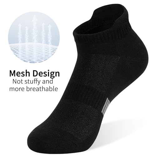 Image of 6 Pairs Ankle Socks for Women, Athletic Running Socks Cotton Low Cut Tennis Sports Tab Sock Size 6-11