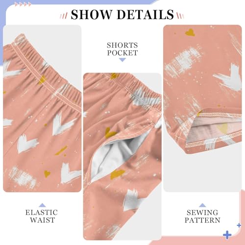 Hand-drawn Hearts Long Pajama Pants Bottoms Soft Sleepwear with Pockets4