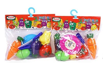Image of Asian Vegetable 7 PC Fruits Cutting Toy Set for Kids | Plastic Fruits Cutting Game for Toddlers