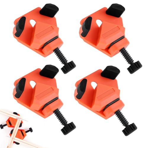xiruiubao 4 Pieza Sargento Escuadra, Sargentos Carpintero de 90°, Abrazaderas de Ángulo Recto Ajustable, Sargentos para Esquinas, para Carpintería, Ingeniería, Soldadura