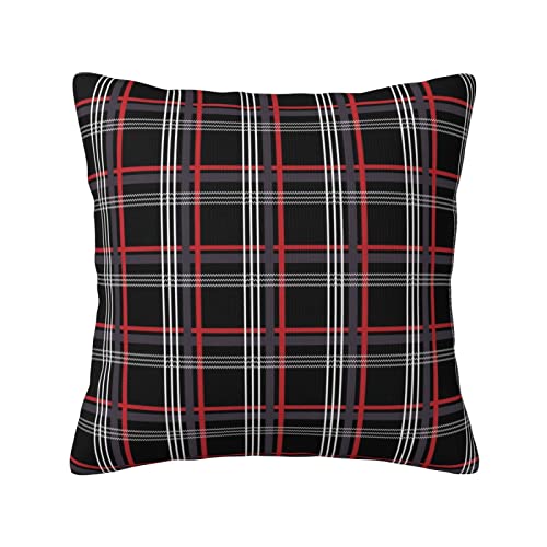 Opaseiro Throw Pillow Case Gti Plaid Tartan Cushion Home Pillowcase Soft Square Cover For Decor Bedroom Living Room Couch 18 X 18 Inch #TOP3