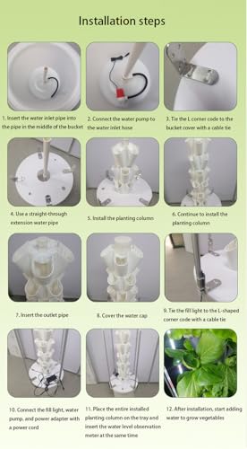 Kit de sistema de cultivo hidropónico, kit de cultivo de hierbas para interiores y hortalizas para jardineros principiantes