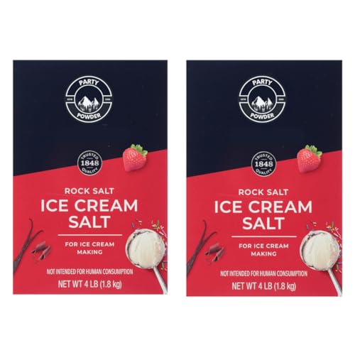 Ice Cream Salt – Rock Salt for Ice Cream Making, 4 lb Boxes, 2 Pack – Coarse Crystals for Freezers, Pickling, Brining, and Food Preservation