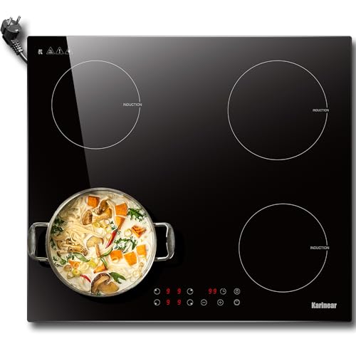 Karinear Induktionskochfeld 60 cm 4 Platten, Einbau Kochfeld...