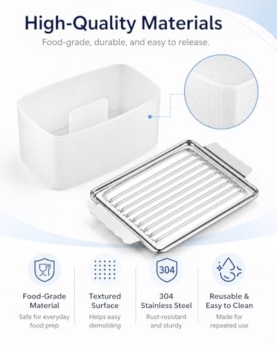 Image of Musubi Press Mold, 2 Pack Musubi Mold Kit with 304 Stainless Steel SPAM Luncheon Meat Slicer & Rice Paddle, Musubi Maker for Hawaiian Spam Musubi, Bento Sushi Rice Press Mold