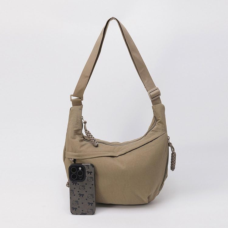 Image of Nylon Crescent Crossbody Bag for Women Shoulder Tote Handbag Casual Sling Bag Dumpling Purse Bag for Outdoor Travel