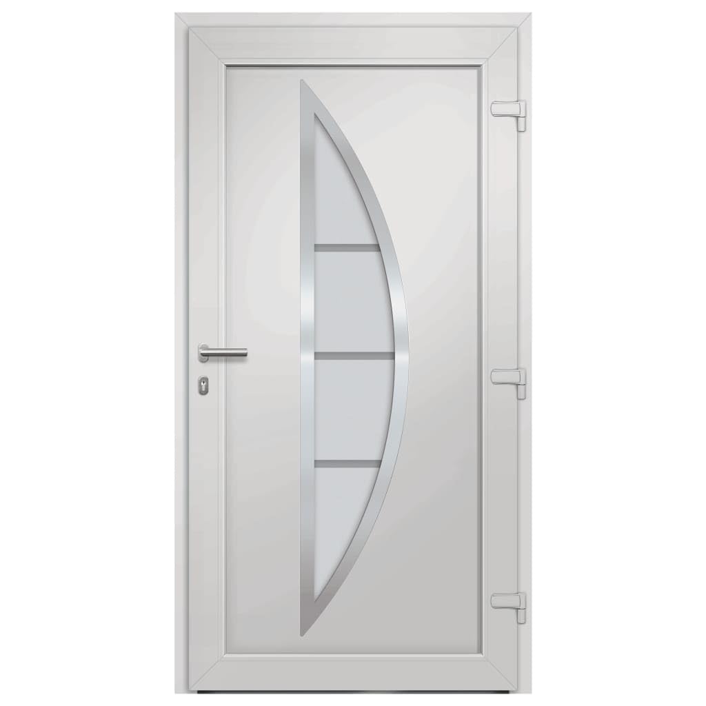 Drzwi wejściowe, antracytowe, 98 x 208 cm, rama PCW, 5-punktowa blokada, zawiasy 3D, izolacja cieplna, kompletny zestaw do domu, na zewnątrz