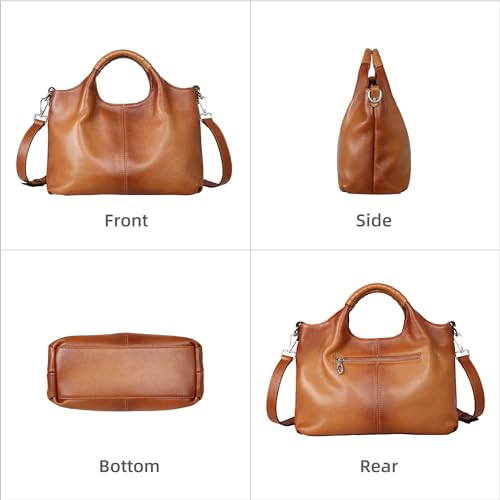 Bolso Satchel de Cuero Genuino con Asa Superior miniatura 5