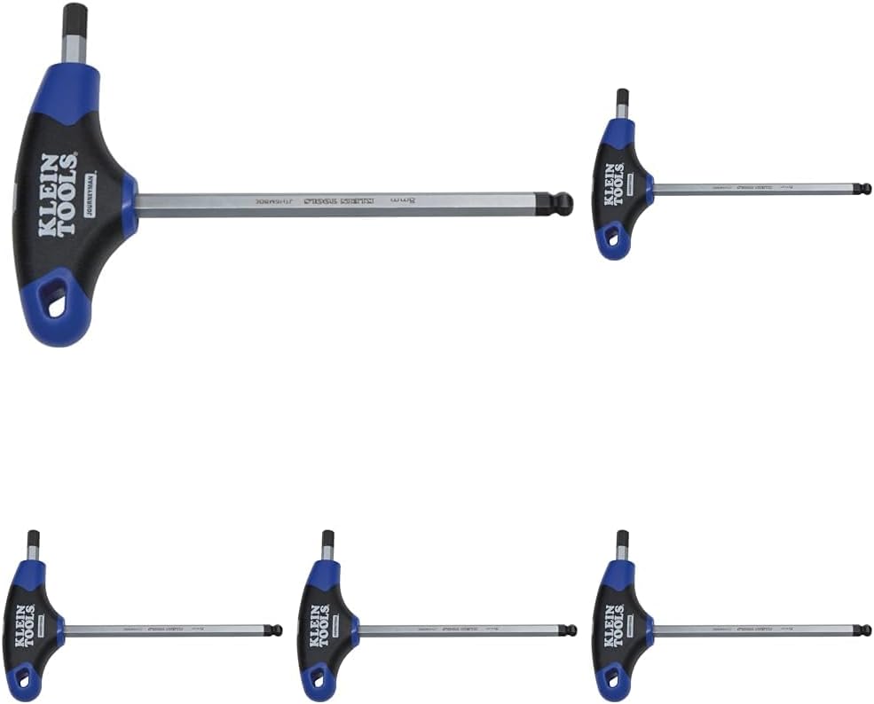 Klein Tools JTH6M5BE 5 mm Ball-End Hex Key, Journeyman T-Handle, 6-Inch (Pack of 5)