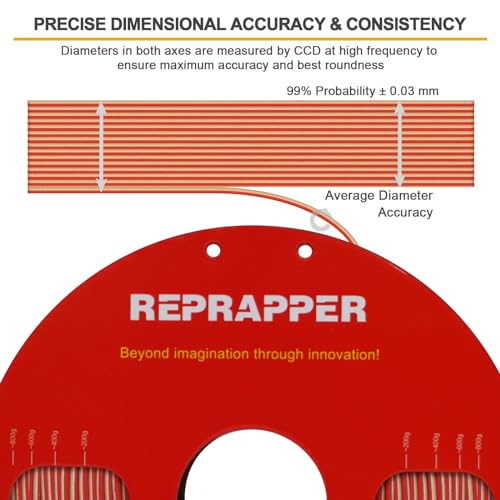 Image of Reprapper Wood PLA Filament 1.75mm, Dual Color Natural & Mahogany with Real Wood Fibers, Low Warping Matte Finish 3D Printing Material, 1kg Spool