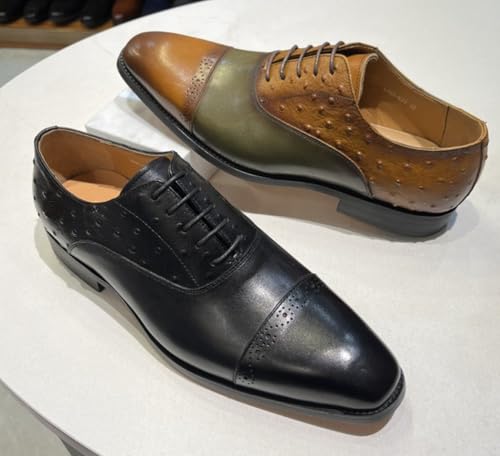Santimon Men’s Dress Shoes Formal Oxfords - Fashion Comfotable Genuine Leather Cap Toe Derby for Weddings, Business Casual4