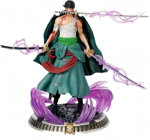 Image of Lefan Action Figure Limited Edition for Home Decors, Office Desk,Study Table Car Dashboard Attractive Lightweight Durable Home & Office Decoration Gift (Anime Standing Zoro with Flare)