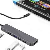 yoxxzus USB-C Hub Multiport Adapter for Switch/Switch OLED/MacBook/iPad Pro/Laptop