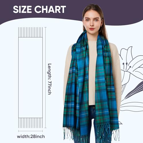 Shawl Wraps For Women Pride Of Scotland Tartan Plaid Print Winter Plaid Pashmina Warm Scarves4
