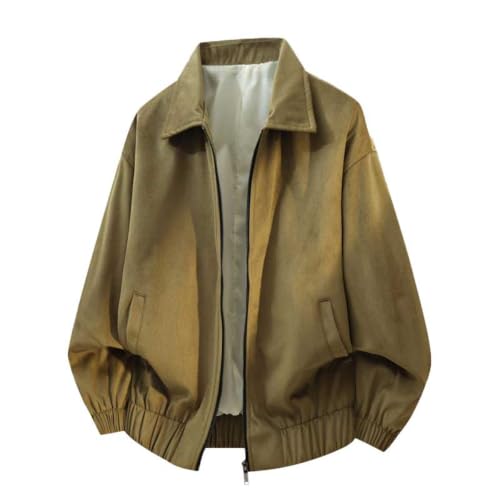 Image of Generisch College Jacket Men's Transition Jacket Lightweight Bomber Jacket with Zip Business Leisure Jacket Long Sleeve Stand-Up Collar Winter Jacket Large Sizes Sweat Jacket