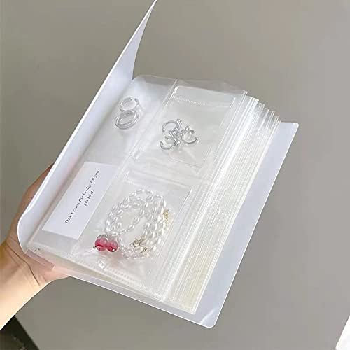 131pc Transparent Jewelry Storage Book,Portable Travel Jewelry Earring Organizer Storage Book Bag,Anti Oxidation Jewelry Storage Organizer Bag with Pockets,Jewelry Travel Organizer with Pockets (C)