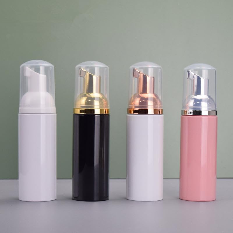 12 szt. 56.7 g 60 ml plastikowa butelka z pompką z pianki puste rzęsy kosmetyczne butelka do czyszczenia mydła dozownik pianki butelka (żółta złota pompka, różowa butelka)