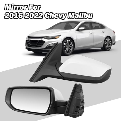 MOFOAP Driver Side View Mirror Compatible with Chevy Malibu 2016 2017 2018 2019 2020 2021 2022 Non Heated Without Signal Light Manual Folding LH(White) by MOFOAP - Used condition - Image 8