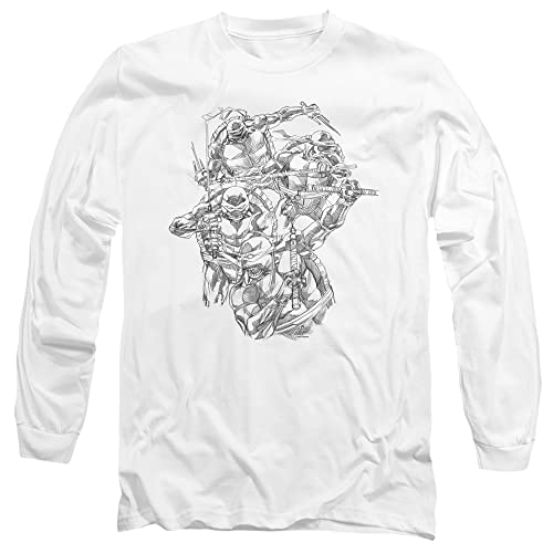 T-shirt TMNT Shinobis manches longues XL blanc fini les hauts inconfortables