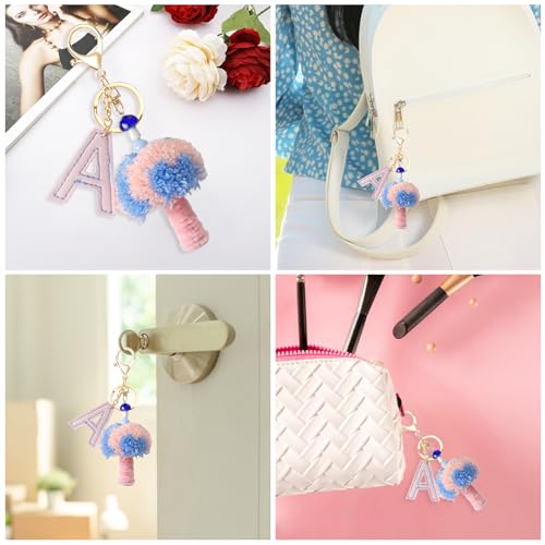 Yanmucy-Mushroom-Keychain-Accessories-Plush-Toys-Pom-Pom-Key-Ring-with-Cute-Handmade-Wristlet-Hand-Srap-for-Car-Keys-Backpack