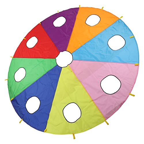 Umbrella Parachute Mole Game Promotes Cooperation Improves Ability 40 Small Strips Kids Outdoor Parachute Mole Game