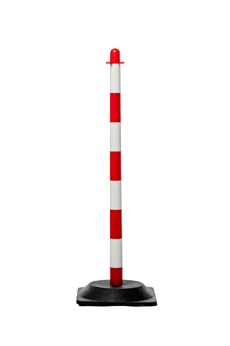 Pfosten- & Kette Absperrset -Basic-, 8 Pfosten inkl. 15m Kunststoffkette (rot/weiß)