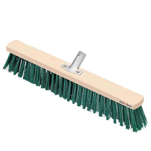 KOTARBAU® Scopa da Esterno - Spazzolone per Pavimenti Esterni - 55 cm - Scopettone Industriale - Scopa Giardino Esterno - Senza Manico - Legno - PVC