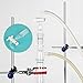 FunChem Vacuum Flow Control Adapter with PTFE Stopcock, 24/40 Joint and Bent Hose Connection, Premium Glassware for Laboratory