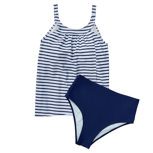 Image of SUUKSESS Women Tummy Control Tankini Bathing Suit Ruffle High Waisted Swimsuit