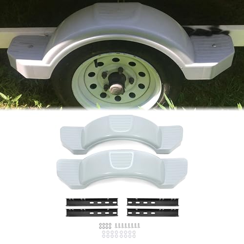 ECOTRIC Pair Axle Trailers Fenders 12" Wheels Tires Skirt Boat Molded by ECOTRIC - Used condition - CA$151.01