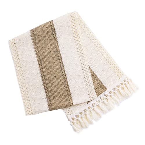 Camino De Mesa Tejido De 1 Pieza, Camino De Mesa con Borlas, Decoración De Mesa, Accesorios para El Hogar, Mantel Boho, Mantel De Algodón Y Lino
