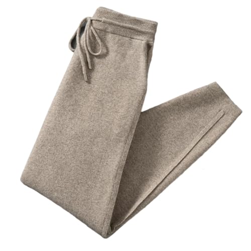 Men's Vintage Drawstring Casual Knitted Pants Winter Solid Pencil Thick Warm Trousers